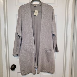 New Donni Ribbed Sandwash Open Front Cardigan